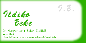 ildiko beke business card